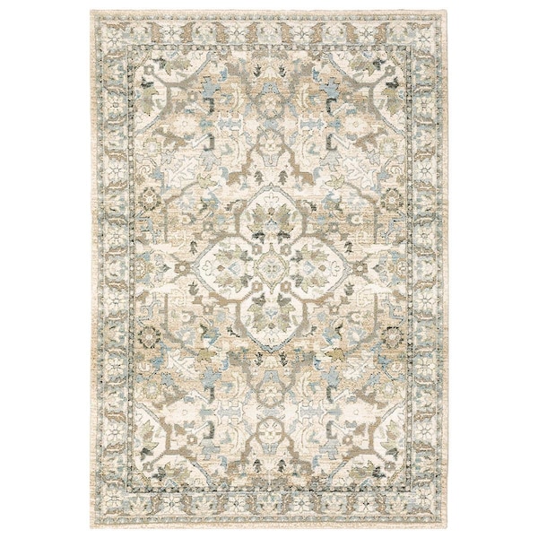 Oriental Weavers 2 ft. 6 in. x 12 ft. Andorra 9818G Indoor Runner Area RugBeige - A9818G076365ST