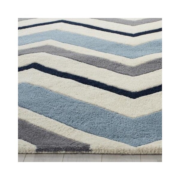 Safavieh Chatham Hand Tufted Rectangle Rug- Ivory - Dark Grey- 2 ft. 3 in. x 11 ft. - CHT749X-211