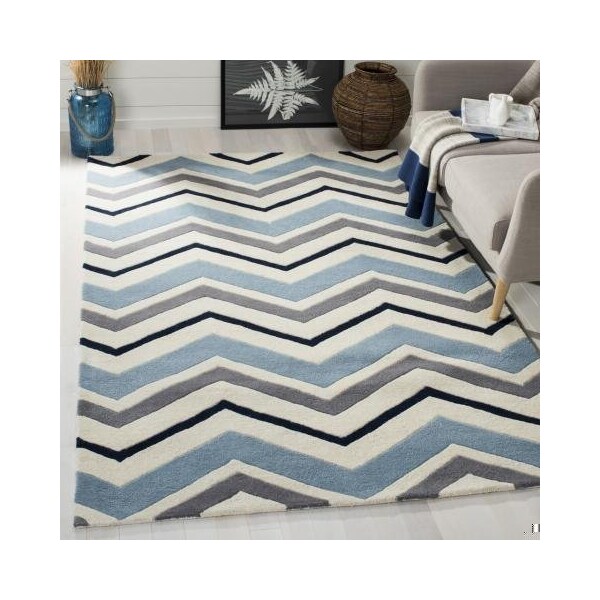 Safavieh Chatham Hand Tufted Rectangle Rug- Ivory - Dark Grey- 2 ft. 3 in. x 11 ft. - CHT749X-211