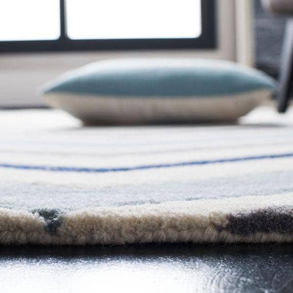Safavieh Chatham Hand Tufted Rectangle Rug- Ivory - Dark Grey- 2 ft. 3 in. x 11 ft. - CHT749X-211