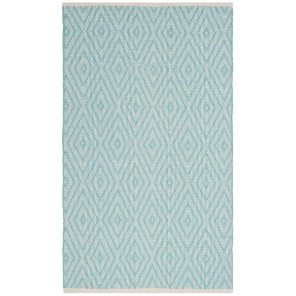Safavieh 3 x 5 ft. Small Rectangle Montauk Hand Woven RugTurquoise & Ivory - MTK811H-3
