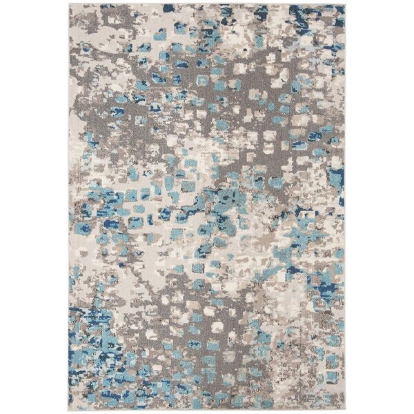 Safavieh Madison 400 Power Loomed Small Rectangle Area RugGrey & Blue 4 x 6 ft. - MAD425E-4