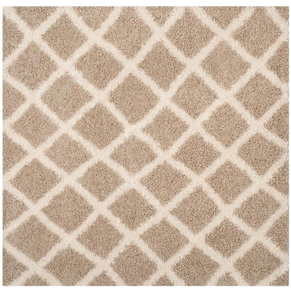 Safavieh 6 x 6 ft. Dallas Shag Square Machine Made Rug Beige & Ivory - SGDS258D-6SQ