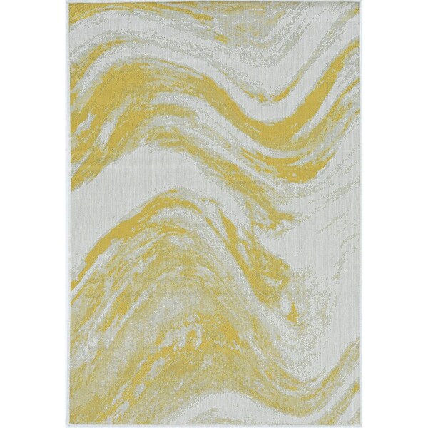 Homeroots 39 x 59 in. Ivory or Gold Polypropylene Rug - 375233