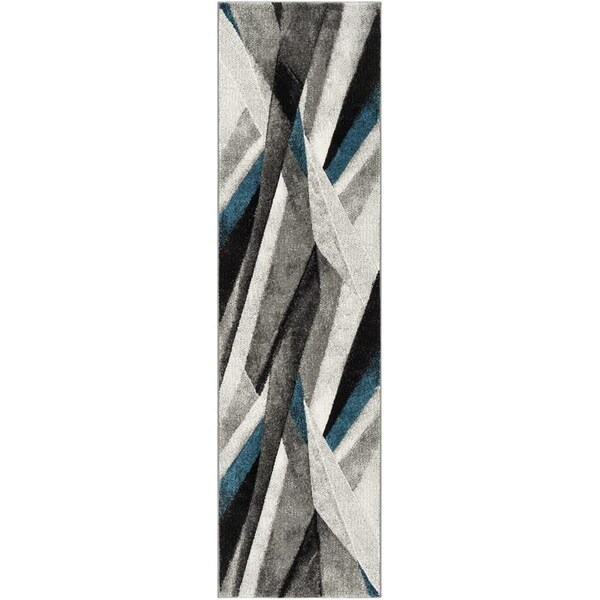 Safavieh 2 ft.-3 in. x 8 ft. Runner Hollywood Power Loomed RugGrey & Teal - HLW710D-28
