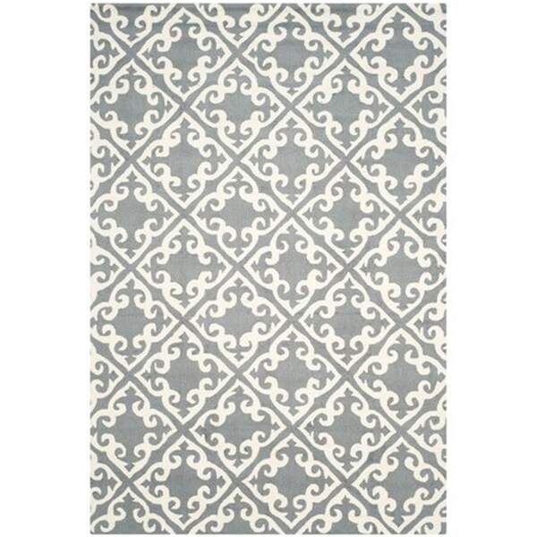 Safavieh DuraRug Hand Hooked Rectangle Rug- Grey - Ivory- 2 x 3 ft. - EZC416B-2