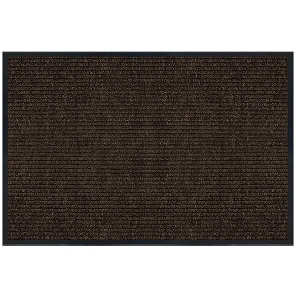 Multy Home NonSlip Utility Mat, 3 ft L, 2 ft W, TriRib Pattern, Polypropylene Rug, Tan - 1005375