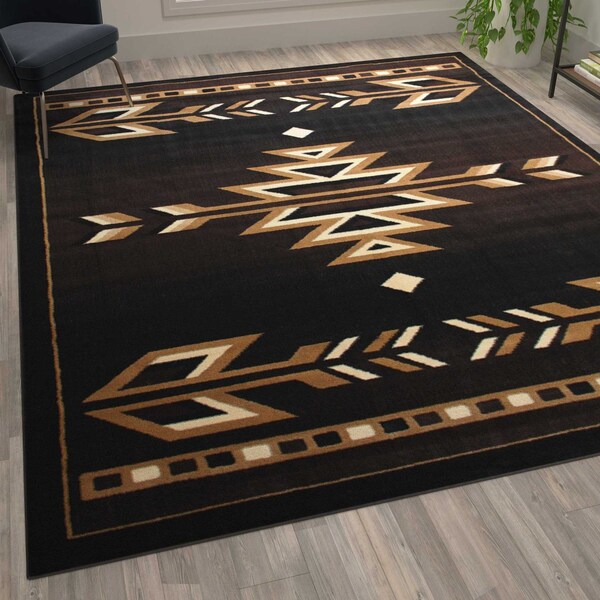 Flash Furniture Brown 8' x 10' Southwestern Arrow Motif Area Rug - KP-RG2814-810-BN-GG