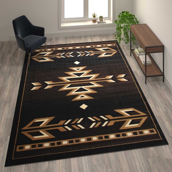 Flash Furniture Brown 8' x 10' Southwestern Arrow Motif Area Rug - KP-RG2814-810-BN-GG