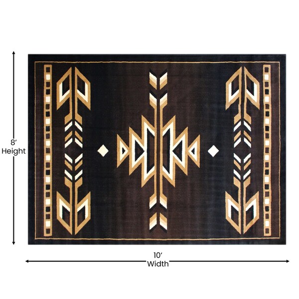 Flash Furniture Brown 8' x 10' Southwestern Arrow Motif Area Rug - KP-RG2814-810-BN-GG