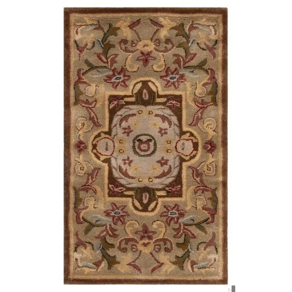 Safavieh 3 Ft. x 5 Ft. Small Rectangle- Traditional Classic Beige And Olive Hand Tufted Rug - CL220A-3