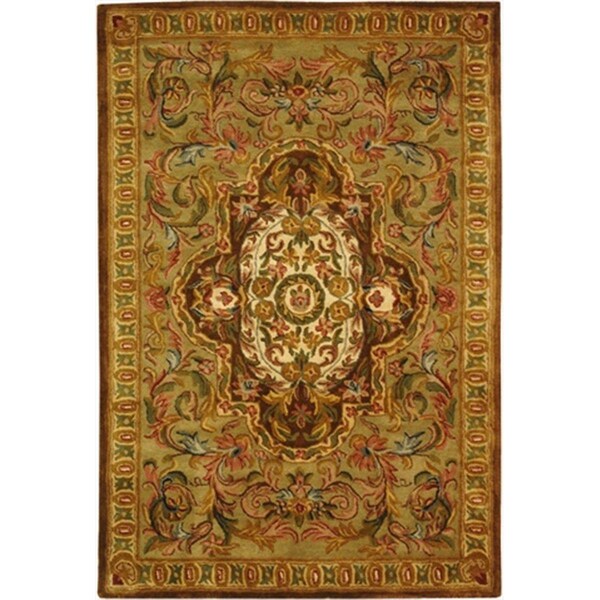 Safavieh 3 Ft. x 5 Ft. Small Rectangle- Traditional Classic Beige And Olive Hand Tufted Rug - CL220A-3