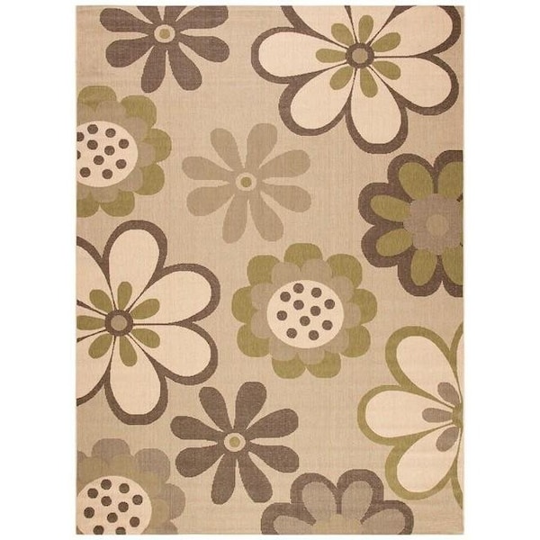 Safavieh 2 Ft. X 3 Ft. -7 In. Accent Indoor-Outdoor Courtyard- Natural Brown And Olive- Machine Made Rug - CY4035A-2