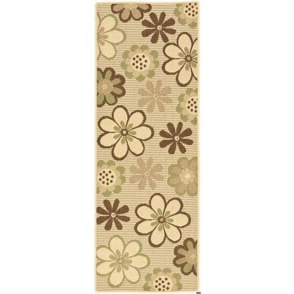 Safavieh 2 Ft. X 3 Ft. -7 In. Accent Indoor-Outdoor Courtyard- Natural Brown And Olive- Machine Made Rug - CY4035A-2