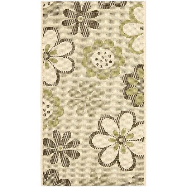 Safavieh 2 Ft. X 3 Ft. -7 In. Accent Indoor-Outdoor Courtyard- Natural Brown And Olive- Machine Made Rug - CY4035A-2