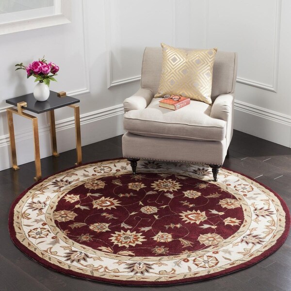 Safavieh 6 x 6 ft. Total Performance Hand Hooked Round Area RugRed & Ivory - TLP725A-6R