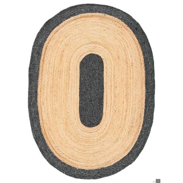 Safavieh 4 x 4 ft. Braided Contemporary Round Rug, Black & Gold - BRD910Z-4R