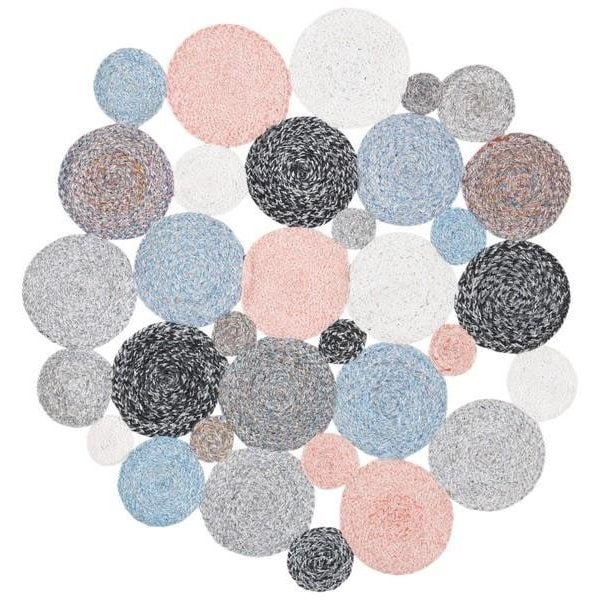 Safavieh 3 x 3 ft. Cape Cod Round Area Rug, Blue & Pink - CAP234M-3R