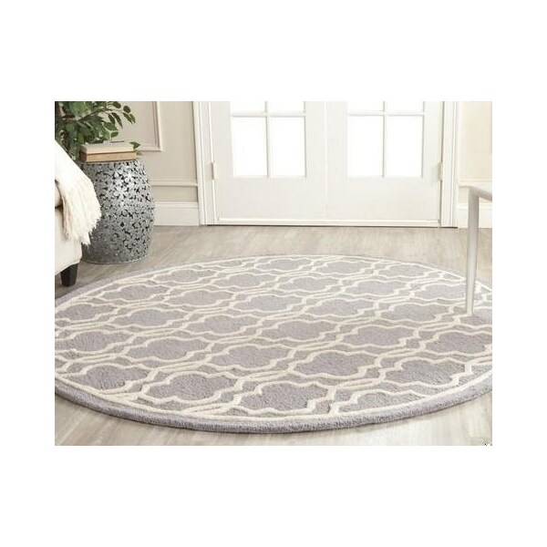 Safavieh Cambridge Hand Tufted Small Rectangle Rugs, Silver and Ivory - 3 x 5 ft. - CAM131D-3