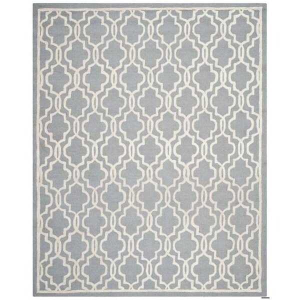 Safavieh Cambridge Hand Tufted Small Rectangle Rugs, Silver and Ivory - 3 x 5 ft. - CAM131D-3