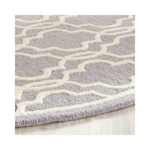 Safavieh Cambridge Hand Tufted Small Rectangle Rugs, Silver and Ivory - 3 x 5 ft. - CAM131D-3