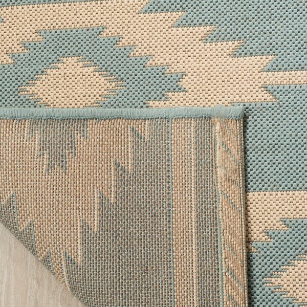 Safavieh 2 x 8 ft. Linden 100 Contemporary Runner Rug Cream & Aqua - LND171L-28