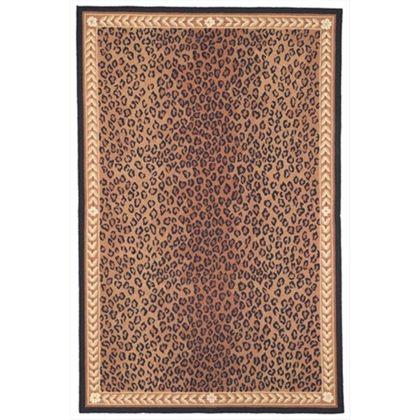Safavieh 5 ft. - 6 in. x 5 ft. - 6 in. Round- Transitional Chelsea Black And Brown Hand Hooked Rug - HK15A-5R