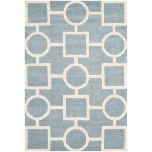 Safavieh 4 Ft. x 6 Ft. Rectangle- Contemporary Chatham Blue And Ivory Hand Tufted Rug - CHT737B-4