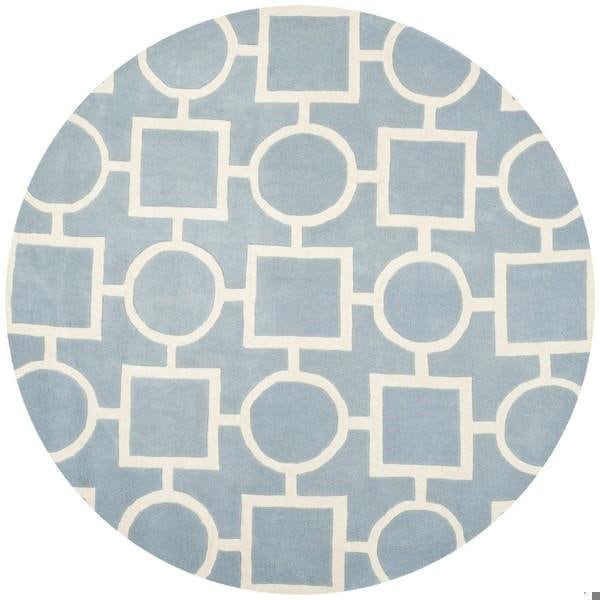 Safavieh 4 Ft. x 6 Ft. Rectangle- Contemporary Chatham Blue And Ivory Hand Tufted Rug - CHT737B-4