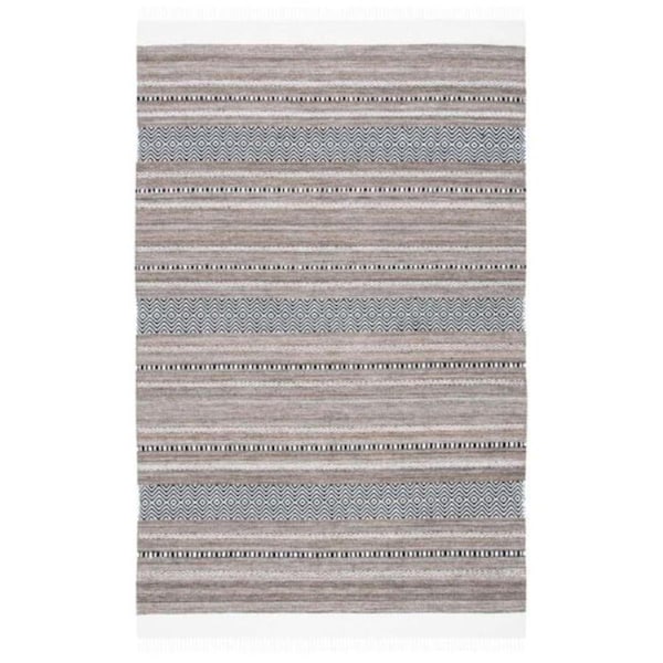 Safavieh 5 x 8 ft. Striped Kilim Rectangle Area Rug Black & Ivory - STK101Z-5