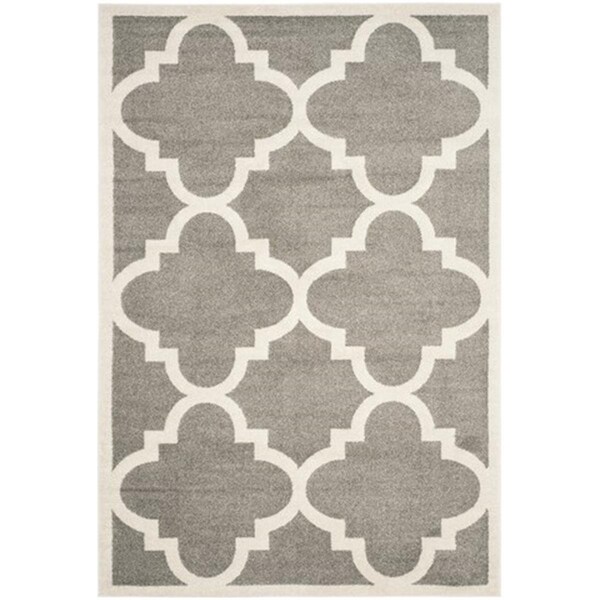 Safavieh Amherst Power Loomed Rectangle Rug- Dark Grey - Beige- 6 x 9 ft. - AMT423R-6