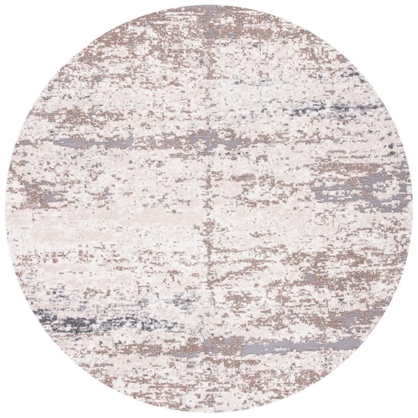 Safavieh 6 ft. -7 in. x 6 ft. -7 in. Aston 700 Round Modern Contemporary Rug - Ivory & Grey - ASN799A-7R