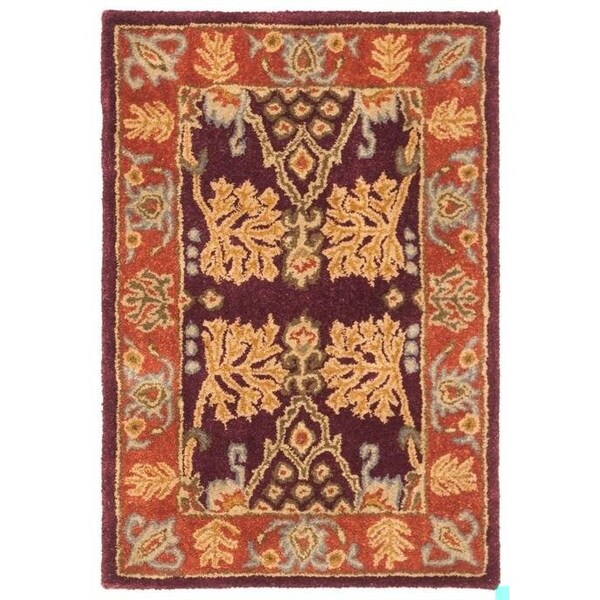 Safavieh 2 x 3 ft. Accent Traditional Bergama- Red and Rust Hand Tufted Rug - BRG190C-2