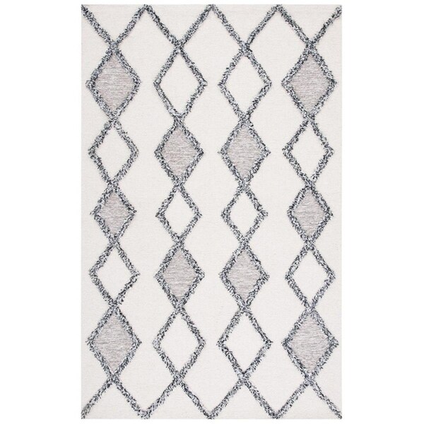 Safavieh 8 x 10 ft. Casablanca 978A Hand Tufted Rectangle Area Rug, Ivory & Black - CSB978A-8