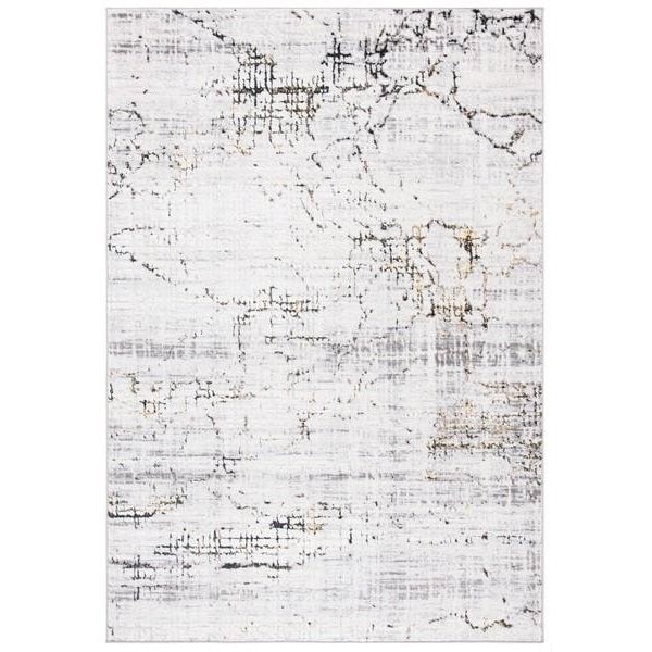 Safavieh 2 x 8 ft. Amelia Contemporary Runner Power Loomed Rug Gray & Gold - ALA248F-28