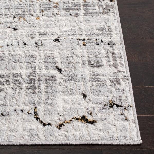 Safavieh 2 x 8 ft. Amelia Contemporary Runner Power Loomed Rug Gray & Gold - ALA248F-28