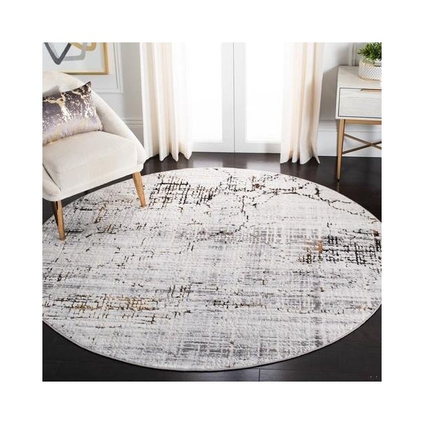 Safavieh 2 x 8 ft. Amelia Contemporary Runner Power Loomed Rug Gray & Gold - ALA248F-28