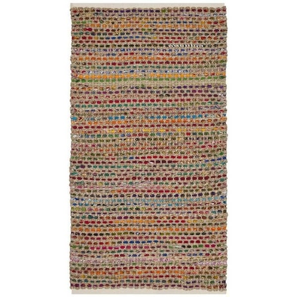Safavieh 3 x 5 ft. Small Rectangle Cape Cod Hand Woven Rug, Natural and Multi Color - CAP301A-3
