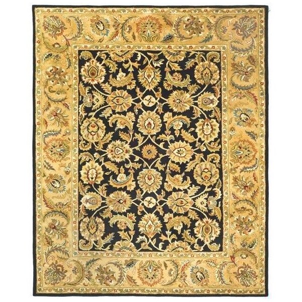 Safavieh 3 Ft. x 5 Ft. Small Rectangle- Traditional Classic Black And Gold Hand Tufted Rug - CL758B-3