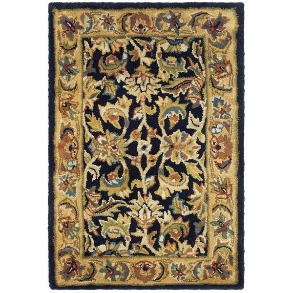 Safavieh 3 Ft. x 5 Ft. Small Rectangle- Traditional Classic Black And Gold Hand Tufted Rug - CL758B-3
