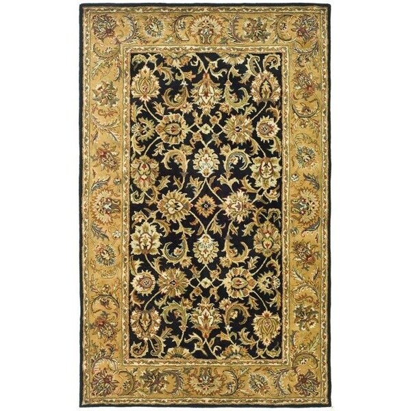 Safavieh 3 Ft. x 5 Ft. Small Rectangle- Traditional Classic Black And Gold Hand Tufted Rug - CL758B-3