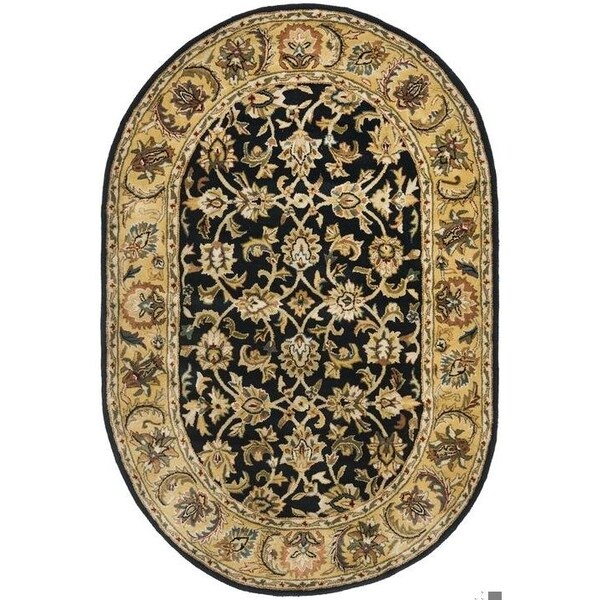 Safavieh 3 Ft. x 5 Ft. Small Rectangle- Traditional Classic Black And Gold Hand Tufted Rug - CL758B-3