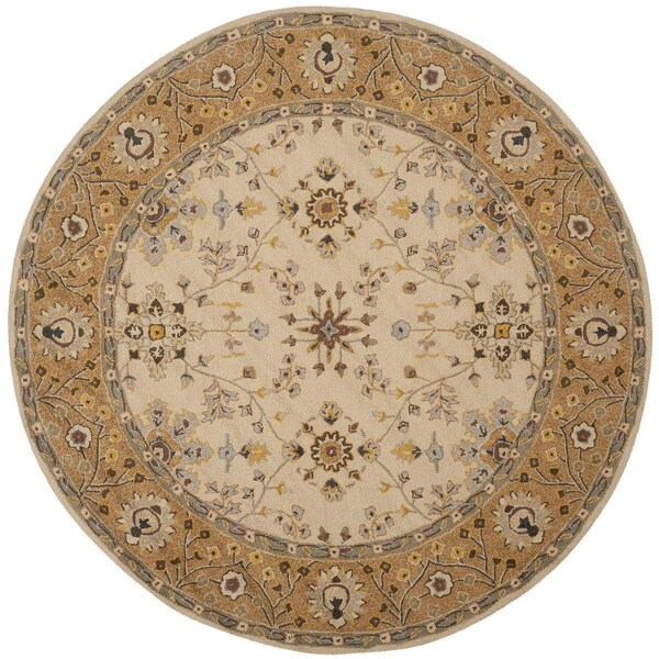 Safavieh Easy Care Hand Hooked Round RugIvory & Beige 6 x 6 ft. - EZC751D-6R