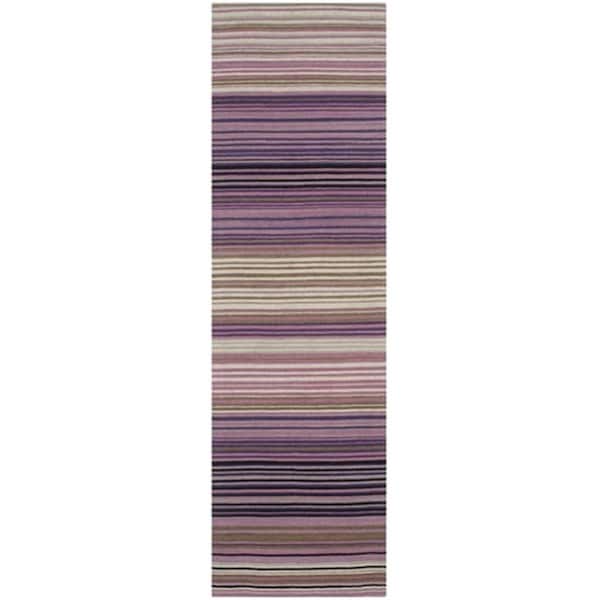 Safavieh Marbella Hand Woven Runner Rug- White - Lilac- 2 ft. 3 in. x 8 ft. - MRB279A-28