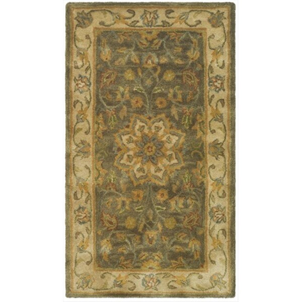 Safavieh 2 ft. - 3 in. x 4 ft. Accent- Traditional Heritage Green And Taupe Hand Tufted Rug - HG954A-24