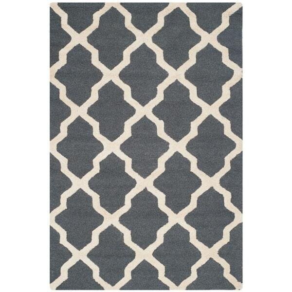 Safavieh Cambridge Hand Tufted Runner Rug- Dark Grey - Ivory- 2 ft. 6 in. x 8 ft. - CAM121X-28