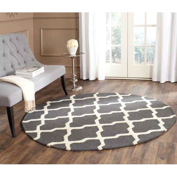 Safavieh Cambridge Hand Tufted Runner Rug- Dark Grey - Ivory- 2 ft. 6 in. x 8 ft. - CAM121X-28