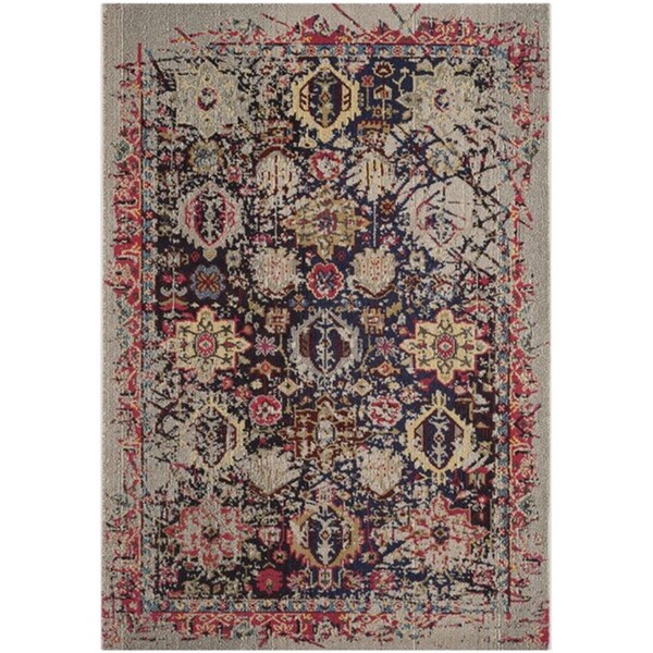 Flowers First 12 x 18 ft. Monaco Power Loomed Area Rug, Grey & Multi Color - Large Rectangle - FL1909667
