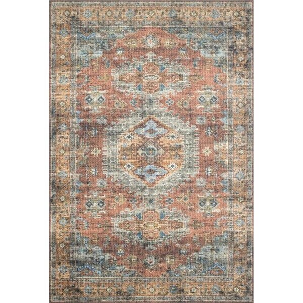 Loloi Loloi Rugs SKYESKY-07TCSC2339 2 ft. 3 in. x 3 ft. 9 in. Skye Area Rug - Terracotta & Sky - SKYESKY-07TCSC2339