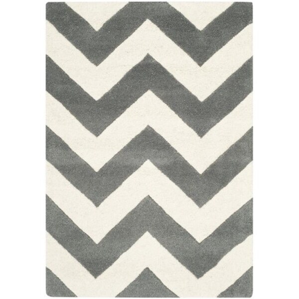 Safavieh Chatham Hand Tufted Accent Rug- Dark Grey - Ivory- 2 x 3 ft. - CHT715D-2